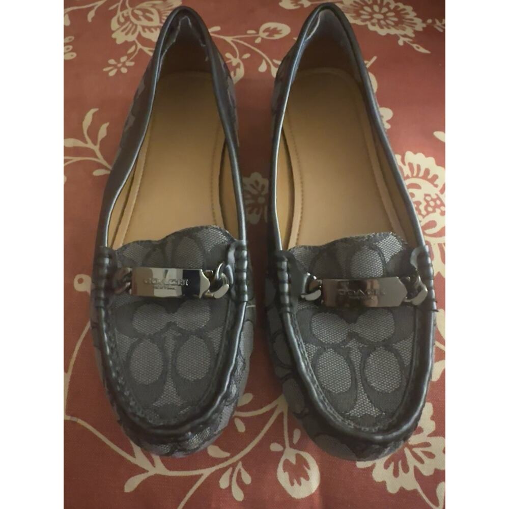 Coach Shoes Women’s 7.5 Monogram Signature Loafers Black